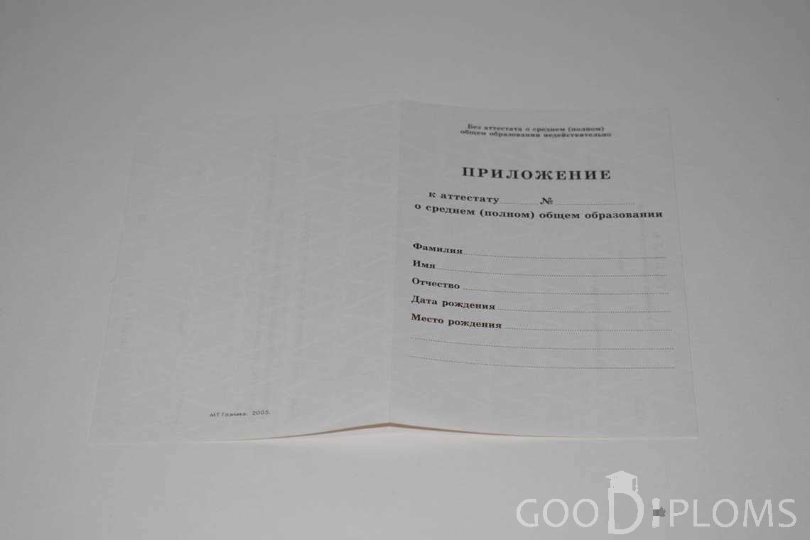 Приложение к Аттестату За 11 Класс период выдачи 1994-2007 -  Северодвинск