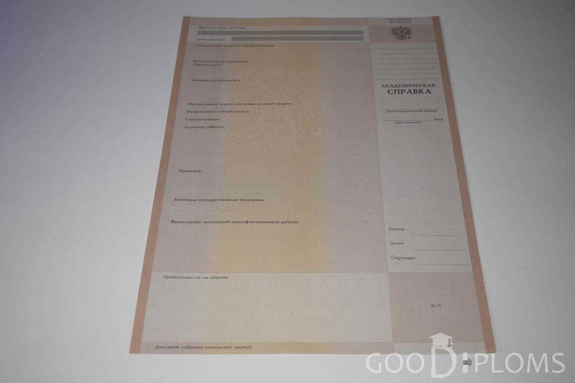 Академическая Справка Вуза период выдачи 1996-2009 -  Северодвинск