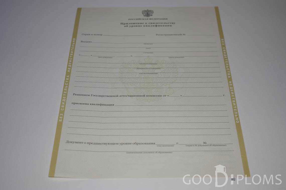 Приложение к Свидетельству об Уровне Квалификации период выдачи 2011-2020 -  Северодвинск