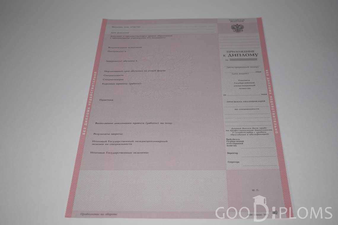 Приложение к Диплому Техникума период c 1997 по 2002 год - Северодвинск