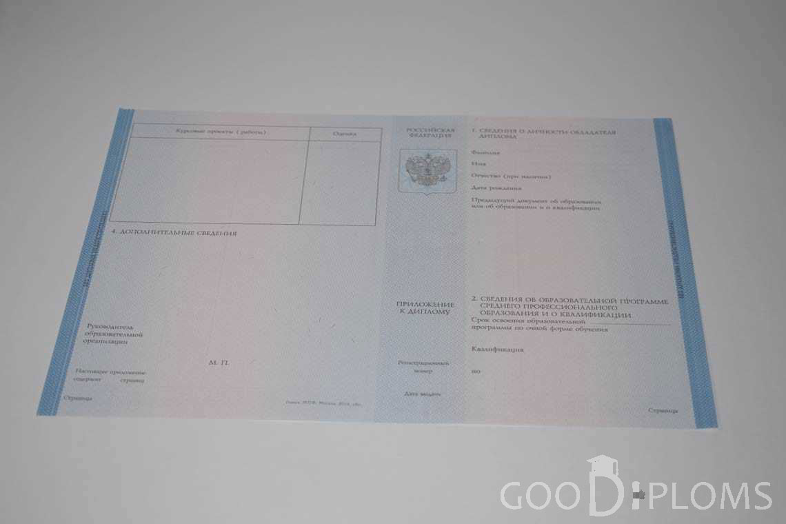 Приложение к Диплому Техникума период c 2014 по 2025 год - Северодвинск