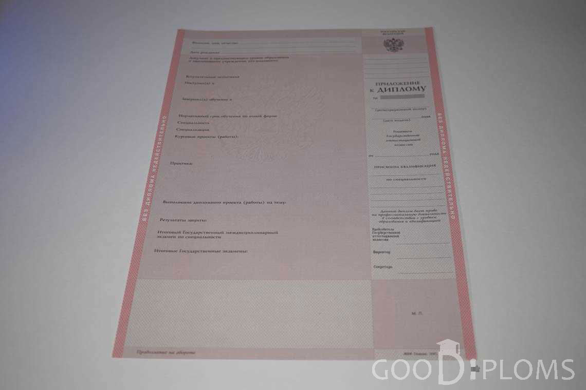 Приложение к Диплому Техникума с Отличием в период c 1997 по 2002 год - Северодвинск